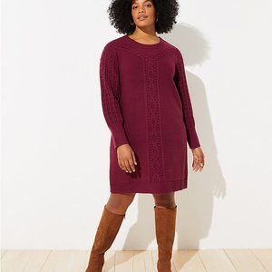 LOFT Plus Cable Sweater Dress - NWT